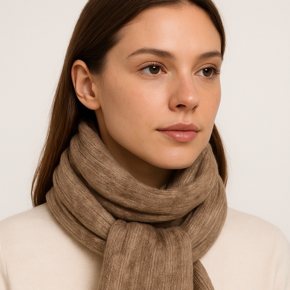 Alpaca Wool Scarf Shupaca Golden Dust Womens Fringed Stripped Heather Soft - Picture 1 of 11